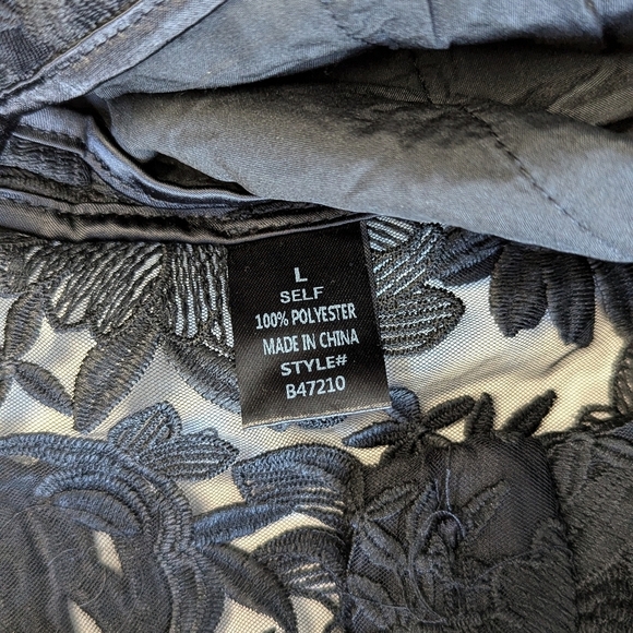 Fashion Nova Denise Sheer Mesh Flower Embroidered Hi-Rise Flare Pants Black sz L - Picture 9 of 17